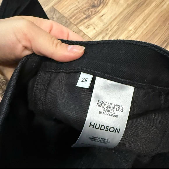 HUDSON Jeans Rosalie Black Rinse High-Rise Wide Leg Ankle Jean - Picture 10 of 10
